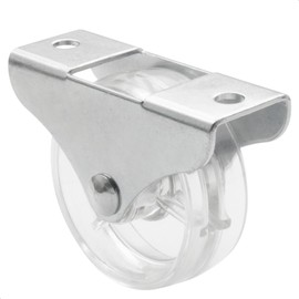 Wagner Design 01055701 Furniture Castor / Fixed Castor - Clear - Diameter 50 mm, Height 55 mm, Galvanised Steel, Transparent, Screw-On Plate 25 x 70 mm, Load Capacity 50 kg