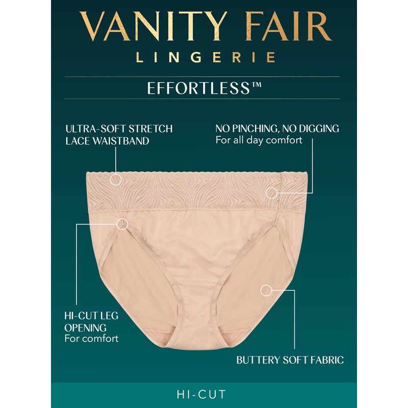 Vanity Fair Women's Effortless Panties for Everyday Wear, Buttery Soft