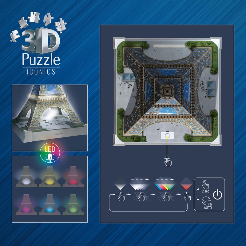 3D Puzzle Iconics: Eiffel Tower with Light