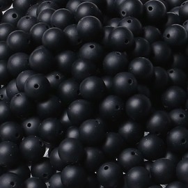 LAIDANLA Matte Black Onyx Agate 8mm Natural Stone Beads Round Loose Gemstone Stone Beads for DIY Bracelet Necklace Earrings Jewelry Making Polishing Stone Beading 96PCS 2 Strand 32"