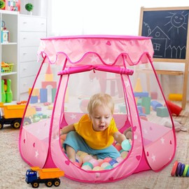 Pink Princess Tent Toys for 1 Year Old Girl Gifts Ball Pit for 1st Birthday Girl Gift Toddler Girl Easy Pop Up&Fold Up Indoor & Outdoor Use(Balls Not Included)