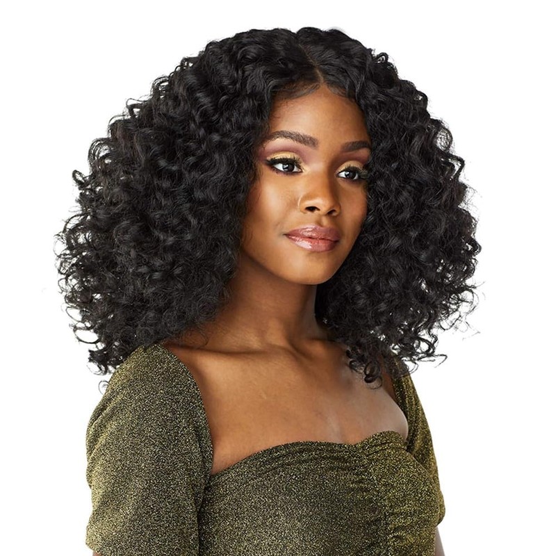 Willoghsa HD Lace Front Wig with Middle Parting Curly Large