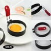 NoxWisp 4 Pcs Nonstick Egg Ring Mold, Silicone Handle Round