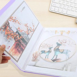 Corfhy A4 Diamond Pictures Storage Book: 30-Page Art Portfolio with Clear Pockets, Purple