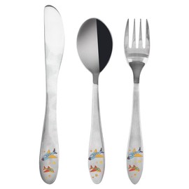 Children's Cutlery Set Stainless Steel with Aeroplane Motif Set of 3