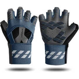 B-Forest Training Gloves Fitness Gloves Weight Lifting Gloves with Wrist Support for Men Women for Training, Exercise, Fitness (Blue, M)