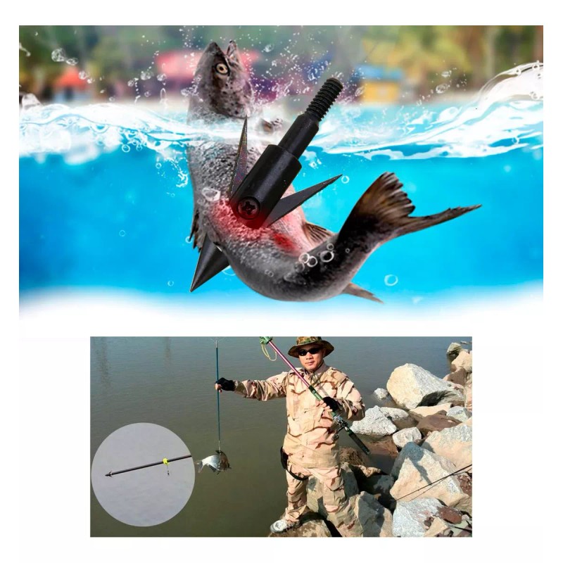 DEAD Distribuidora Set 3 Puntas Flecha Arco Ballesta Navaja Pesca