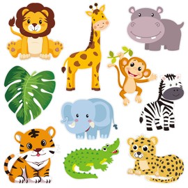 30 Pieces Jungle Animal Cutouts Safari Jungle Cut-Outs for Bulletin Board Classroom Baby Shower Animals Theme Birthday Party Decorations