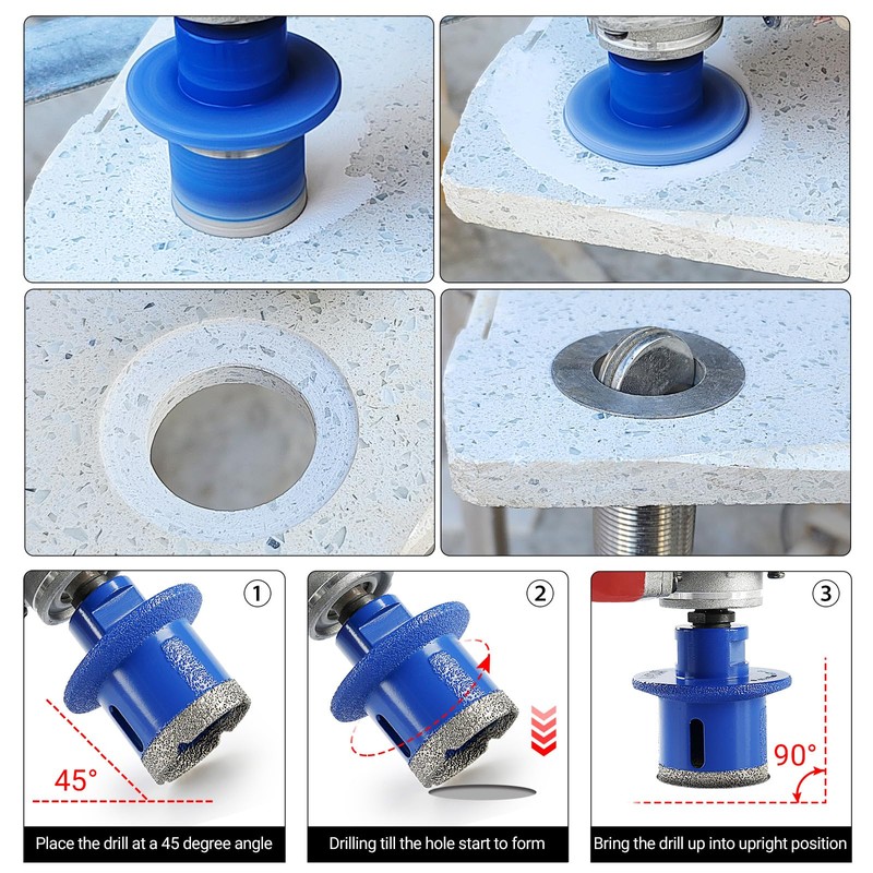 LOZLIN 45mm Diamond Core Drill Set - Double-Layer Cooling Basin