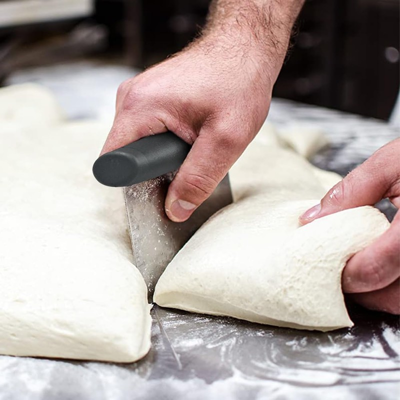 Stainless Steel Dough Bench Scraper & Chopper, Pastry Cutter for