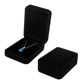 guangyuan Velvet Necklace Pendant Jewellery Box for Necklaces, Jewellery Gift Box, Bracelet Necklace for Bracelets, Necklaces (Black)