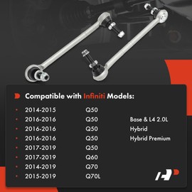 A-Premium 2 x Rear Sway Bar Links Stabilizer Bar Links, Compatible with Infiniti Q50 2014-2019, Q60 2017-2019, Q70 2014-2019, Q70L 2015-2019