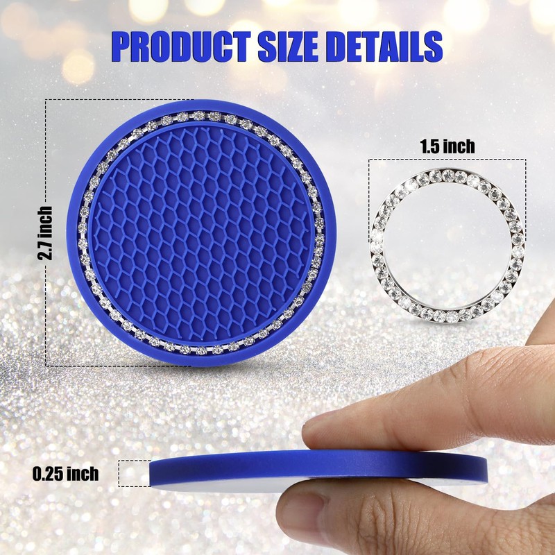 OUZORP Car Cup Coasters Blue 2 Pack with Push Start