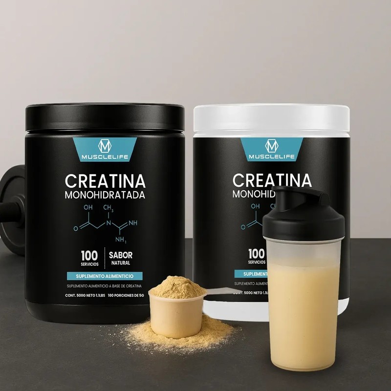 Creatina Monohidratada Suplemento Polv 500g Muscle Life 100s