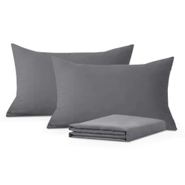 Hafaa Hafaa Pillow Cases 4 Pack C Easy Care Soft Brushed Microfiber Grey Pillow cases - Wrinkle, Fade, Stain Resistant with Envelope Closure Bed Pillow Covers Protectors, 50x75 cm
