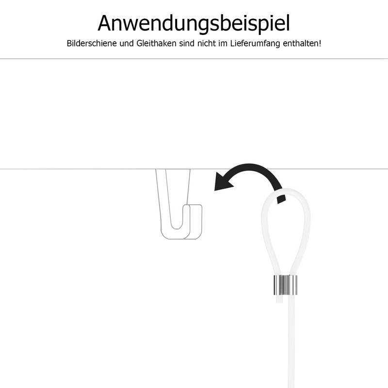 Set of 10 Nylon Cable with Loop for Gallery/Picture Rails