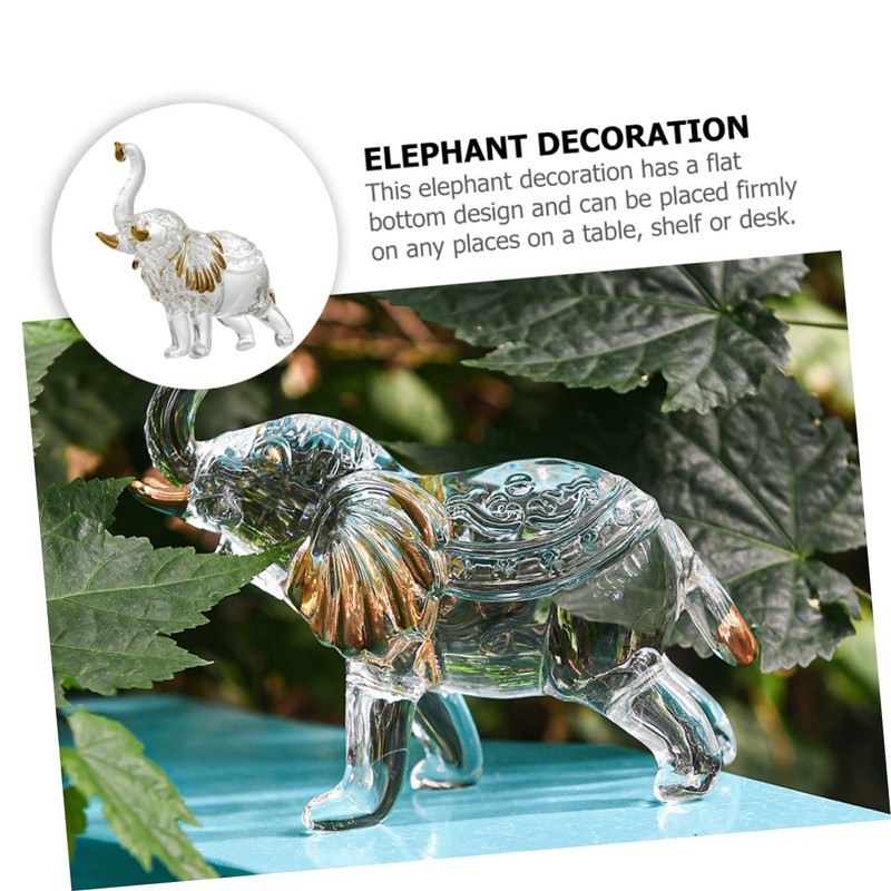 Gatuida Crystal Elephant Figurine Elegant Desktop Decor Craftsmanship Crystal Material