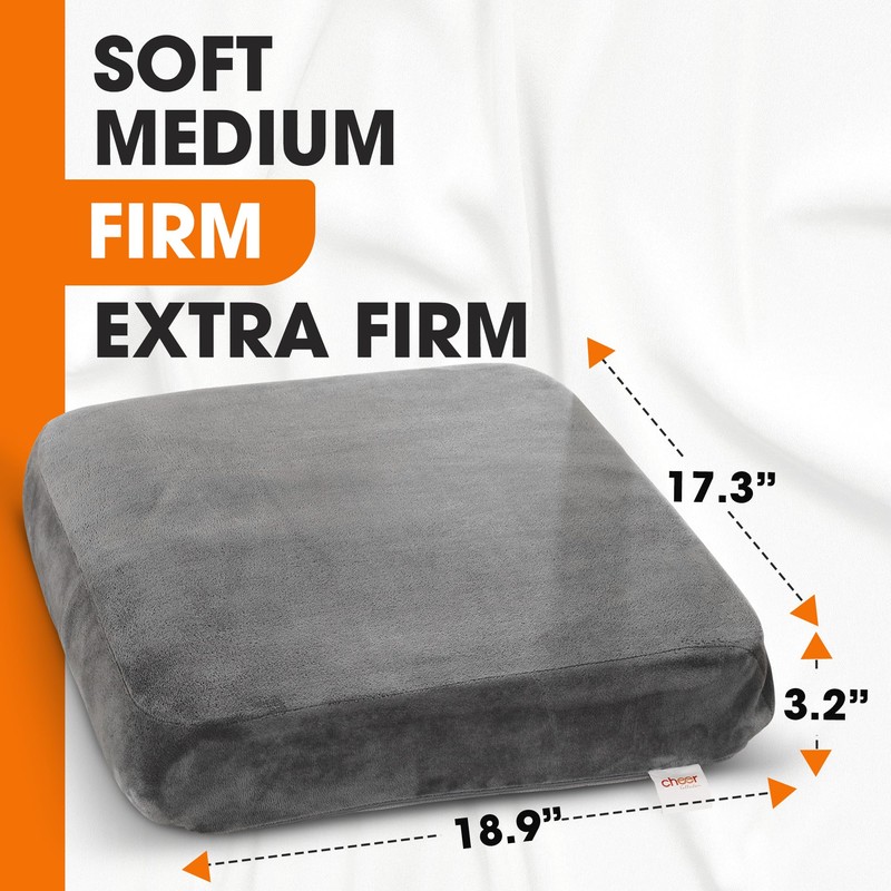 Cheer Collection Extra Large Seat Cushion | Memory Foam Comfort