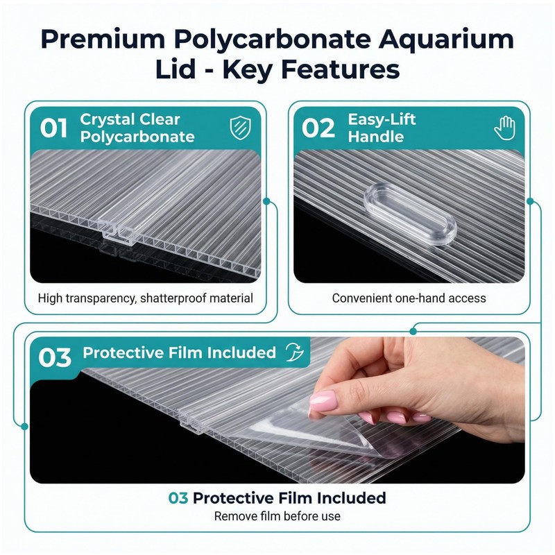 Yiqiying Aquarium Canop Polycarbonate 15.37 x 7.63 x 0.24 for