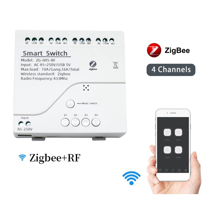 Byttlerom 2X 4CH Zigbee Smart Light Switch Module AC 85-250V