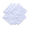 6 Pack of Ladies Embroidery Cotton Handkerchiefs Lace Border White