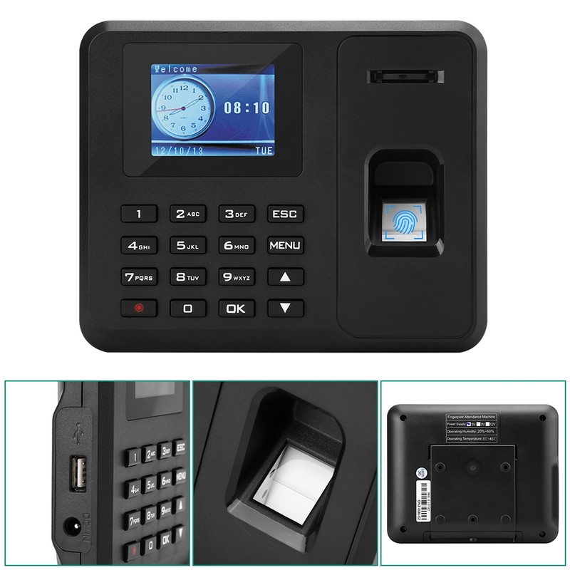 2.4in TFT LCD Screen Fingerprint Time Recorder Employee Attendance Machine