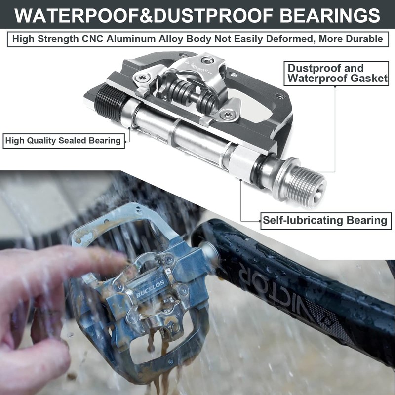 BUCKLOS SPD Pedals PD-M680 Mountain Bike Clip in SPD Flat