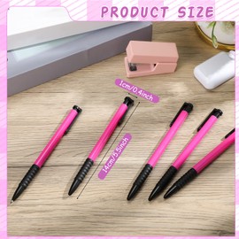 Colarr 100 Pcs Retractable Ballpoint Pen Bulk Pink Shell Medium Point Black Ink Click Pens for Journaling Notebook School Office Smooth Writing Black Ink Gift for Women Office School Supplies