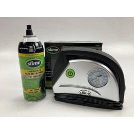 Slime 40050 12V Tire Air Inflator Pump + Emergency Flat Tire Repair Sealant 14oz