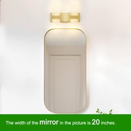 Modern Brushed Gold 4-Lights Bathroom Vanity Light, Eleglant Brass LED Bathroom Light Fixtures over Mirror, Dimmable Acrylic Shade Wall Lighting Fixtures, Hardwired Wall Light(H9.25in, L13.78in)