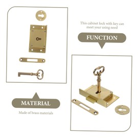 Cabilock 1 Set Lock for Furniture desk European style furniture matte Showcase applique chest of drawers box wardrobe lock key lock cupboard Spring Door Lock Brass Drawer Lock car