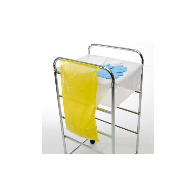 Yellow Polythene Clinical Disposable Bags 10.5" x 18" - Pack
