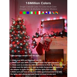 BrizLabs Smart Fairy String Lights, 66ft 200 LED WiFi Pink & White Valentine's Day Fairy Lights App Control, Dimmable Rainbow Christmas Lighting, Music Sync Xmas Lighting Work with Alexa & Google Home