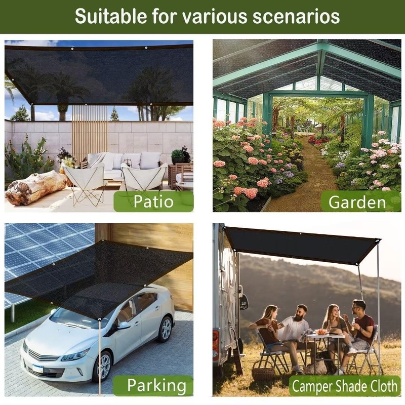 BCBIG Rectangular Sun Shade Sail for Balcony, Shade Net Greenhouse