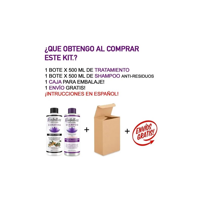 Keratina Brasileña Revitalliss Cirugía Capilar +champú 500ml