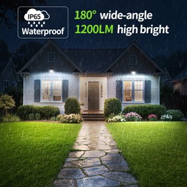 intelamp Solar Flood Lights Outdoor Motion Sensor Waterproof 1200LM