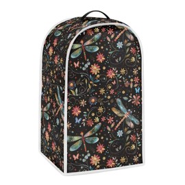 YUVAMAGIMO Floral Dragonfly Blender Cover Kitchen Appliance Cover Anti Fingerprint Stain Resistant Fabric Stand Mixer or Coffee Maker with Top Handle for Home Kitchen