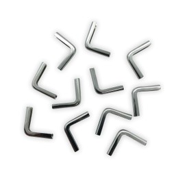 40 Buchecken / Buchbeschläge für Softcover aus Metall (silber, 15 x 15 x 2 mm)