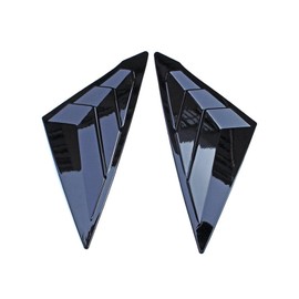 Blazeray for Civic 2022 2023 2024 2025 Sedan Rear Side Window Louvers ABS Racing Style Louvers Air Vent Scoop Shades Cover Blinds for Honda 11th Gen Civic Accessories 2pcs (Bright Black)