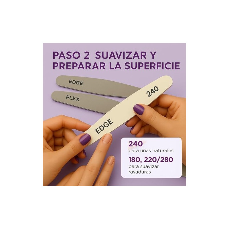 Set Profesional de 6 Limas para Uas Naturales o Acrlicas,