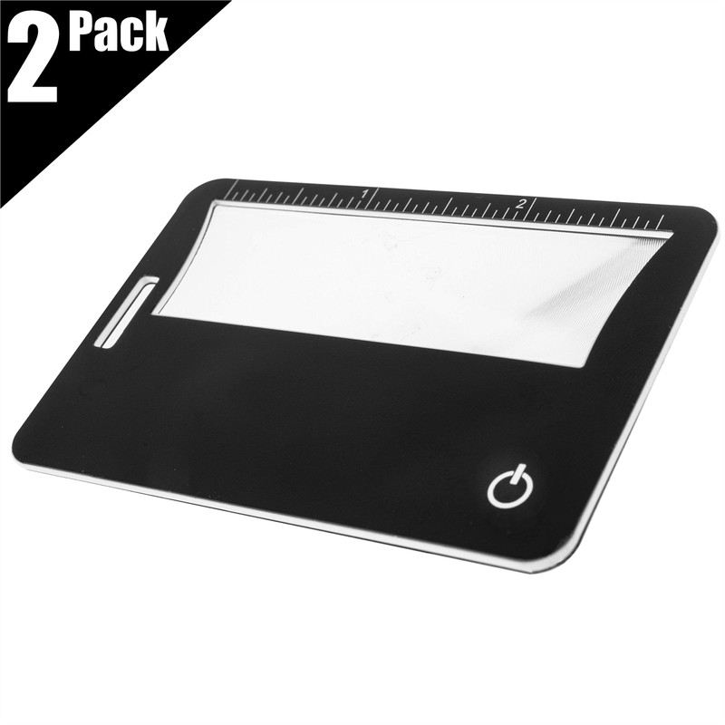 C cmoredetail 2 Credit Card Size 3x Lighted Magnifiers, Ideal