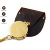 KHUMYAYAD Vintage Antique Brass Compass with Leather Case for Outdoor