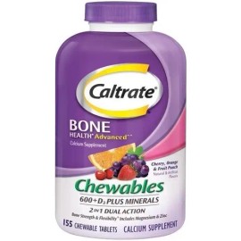 Caltrate 600+D3 Suplemento Calcio y Vitaminas 155 Tabletas Frutas