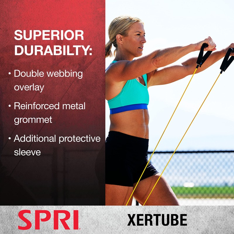 SPRI Xertube Resistance Bands Exercise Cords, Green, Light