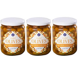 Set of 3 | 665g Each | Crushed Verdial Olives | Slightly Bitter and Unpitted | Gently Spicy and Garlic |