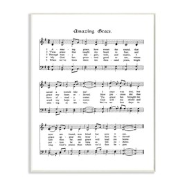 Stupell Industries Amazing Grace Vintage Sheet Music Gray Framed Wall Art, 11x14, Multi-Color