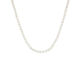 Rafaela Donata Women's Pearl Necklace with Shell Pearl 6 mm White Rhodium-Plated 925 Sterling Silver, Silver, No Gemstone