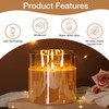 Eywamage 3 Wick Gold Glass Flameless Candle with Remote, Large
