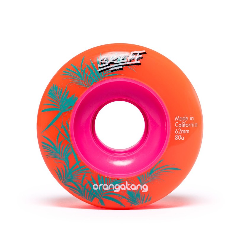 Orangatang Skiff 62 mm 80a All-Terrain Skateboard Wheels (Orange, Set
