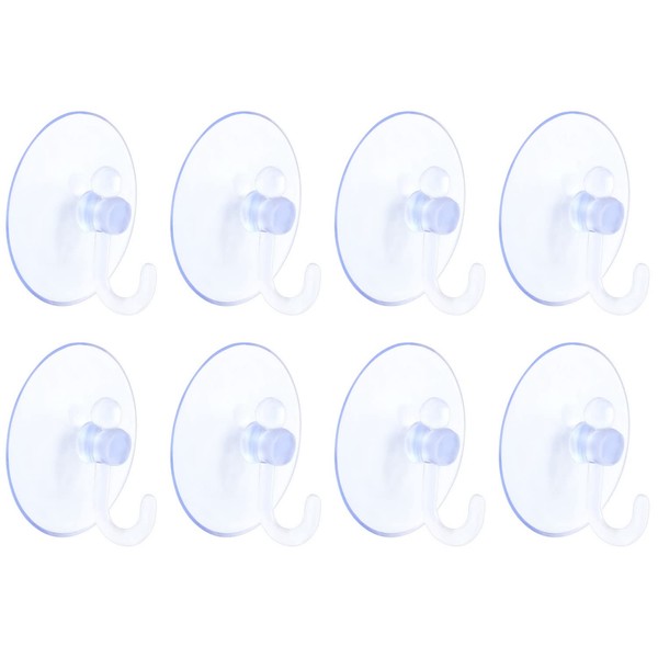 FUYOAL 8 Pcs Suction Hooks, Clear Towel Hooks Window Suckers